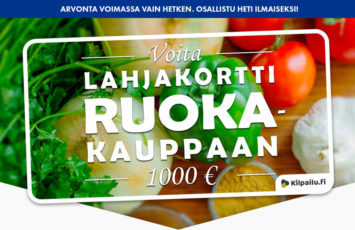 Voita 1000€ lahjakortti ruokakauppaan!